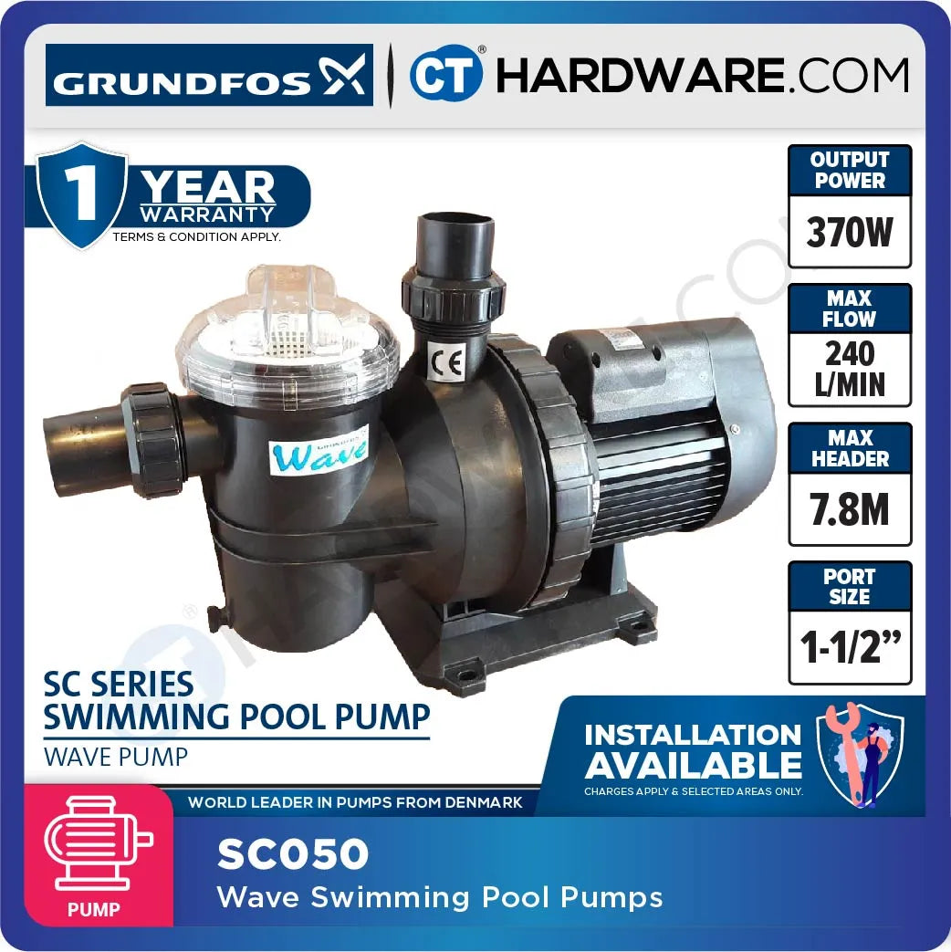Grundfos SC050 Swimming Pool WAVE Pump 0.5HP