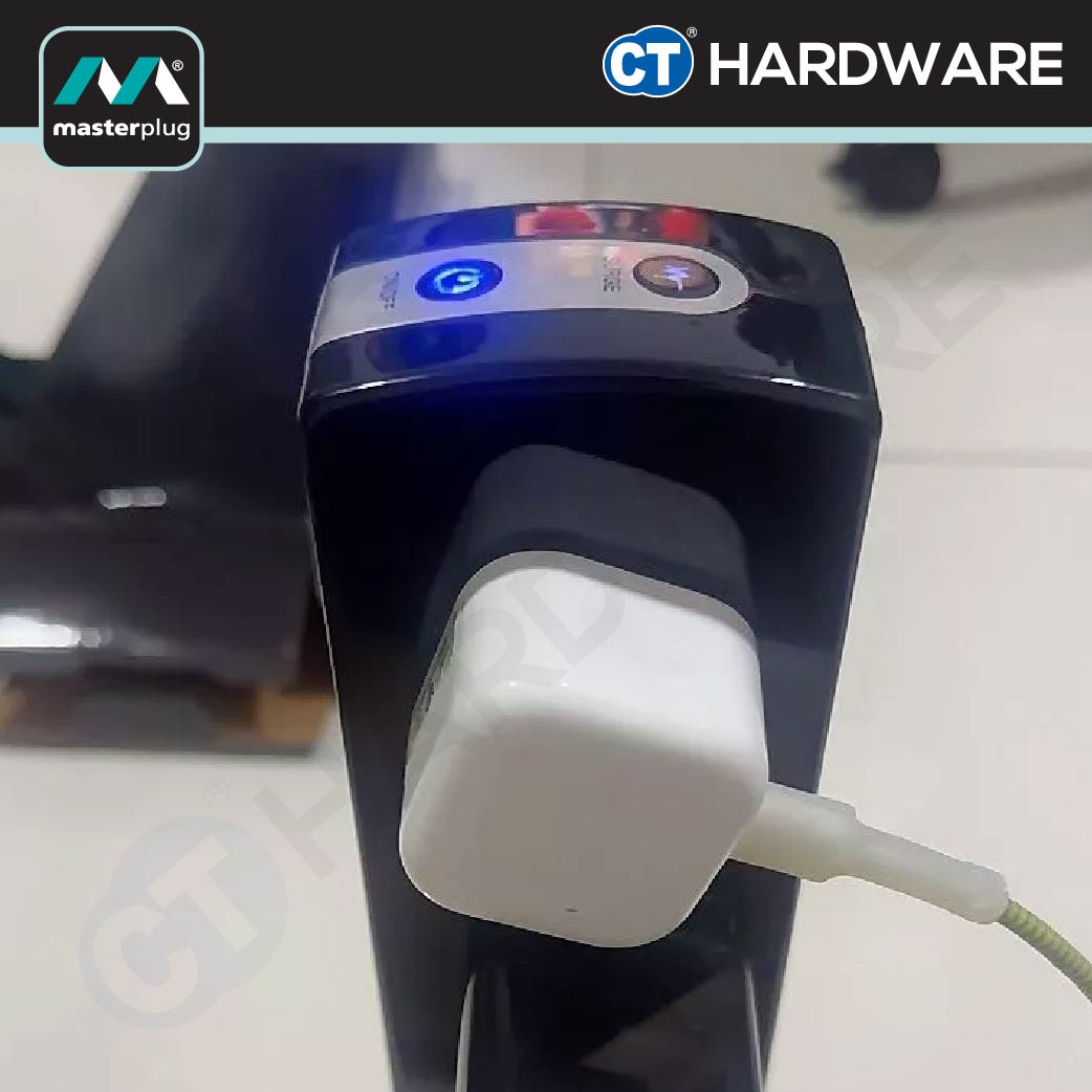Masterplug SRGTOWSU102PB 10-Gang Tower Surge Protector | 2 USB (2m)