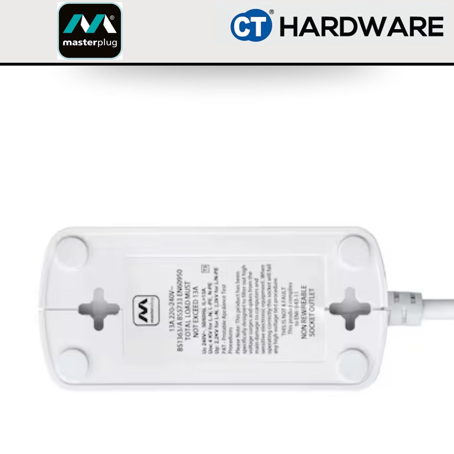 Masterplug  SRGDU42PW2MP 4-Socket Power Block USB Glossy Finish