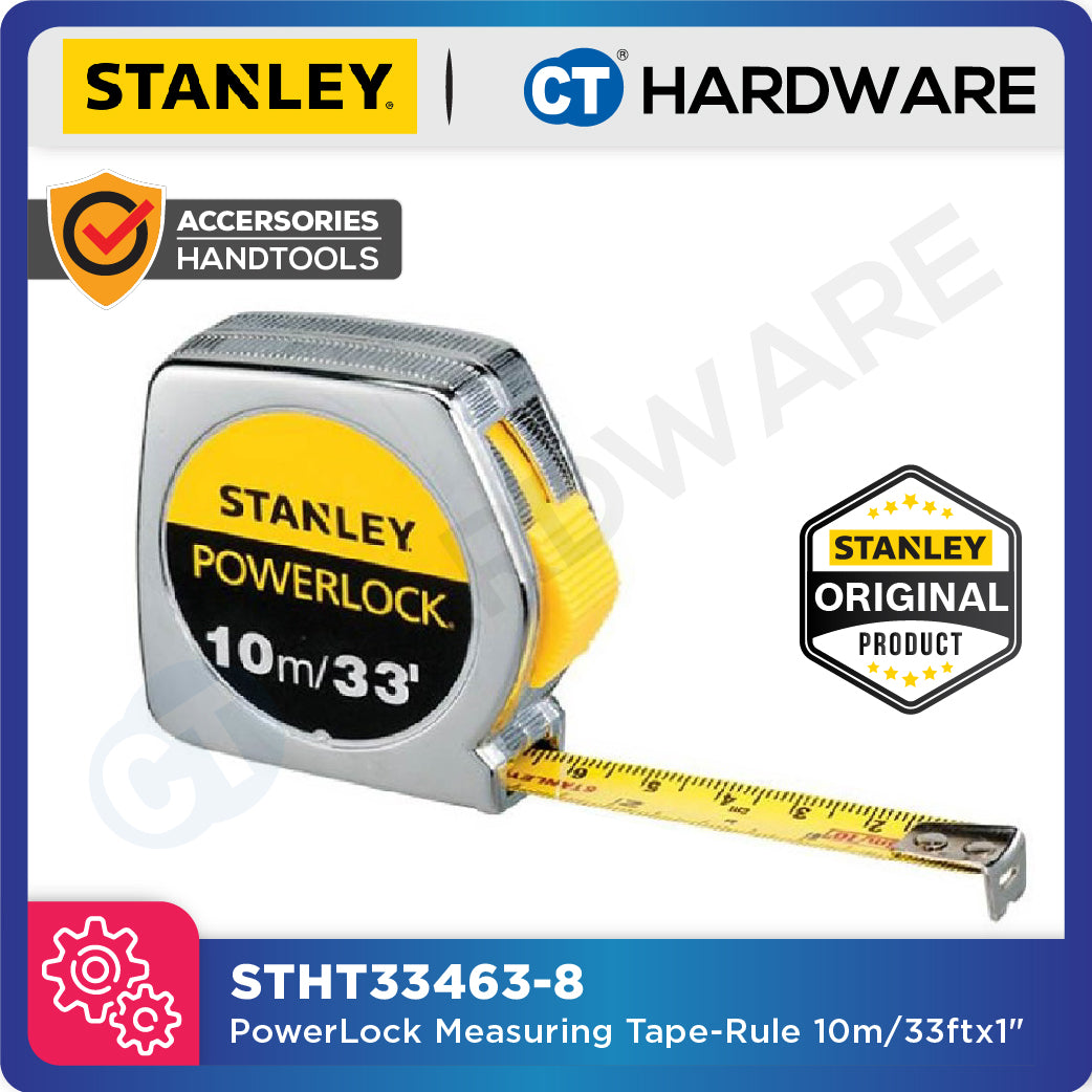 STANLEY Powerlock Measuring Tape Rule 3.5M/12FT STHT33215-8 | 5M/16FT STHT33158-8 | 8M/26FT STHT33428-8 | 10M/33FT STHT33463-8
