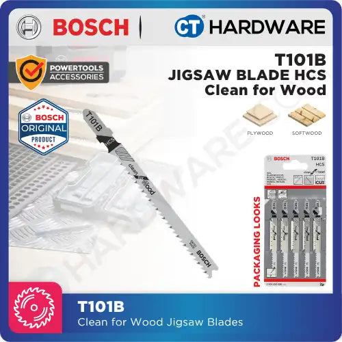 Bosch T101B Clean for Wood Jigsaw Blades (5 pcs/pack)