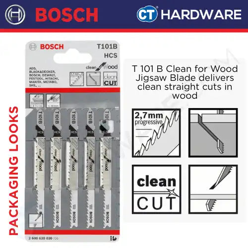 Bosch T101B Clean for Wood Jigsaw Blades (5 pcs/pack)