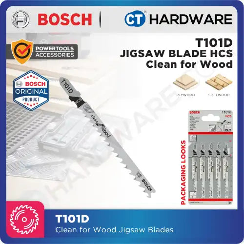 Bosch T101D Clean for Wood Jigsaw Blades (5 pcs/pack)