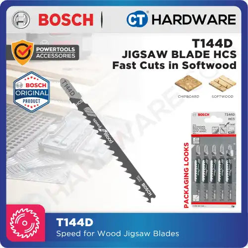Bosch T144D Speed for Wood Jigsaw Blades (5 pcs/pack)