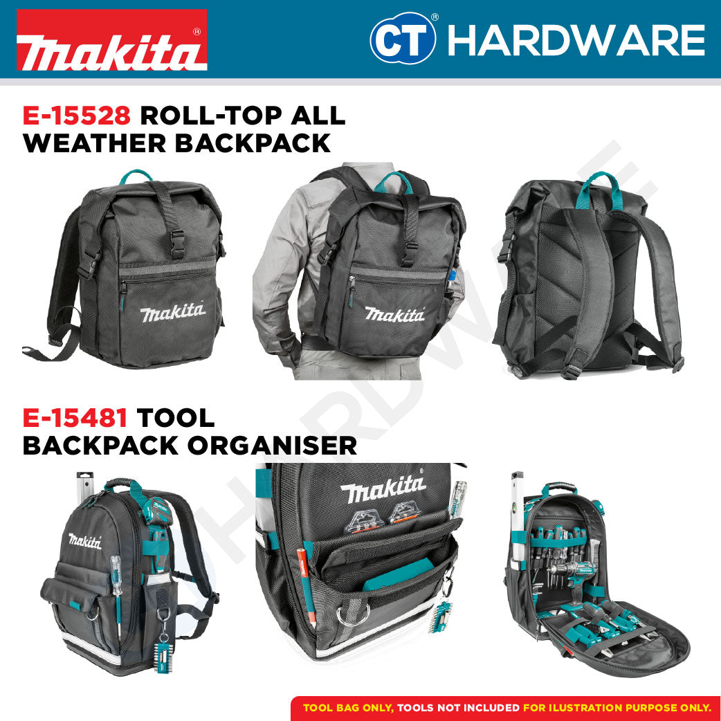 Makita E-15481 | E-15419 | E-15447 | E-15506 | E-15469 | E-15528 | E-15540 | E-15431 Backpack And Tool Bag