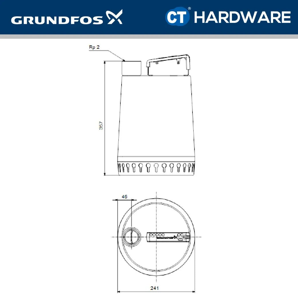 Grundfos UNILIFT AP125011A1 Stainless Steel Submersible Drainage Pump with Float Switch 1.1kW