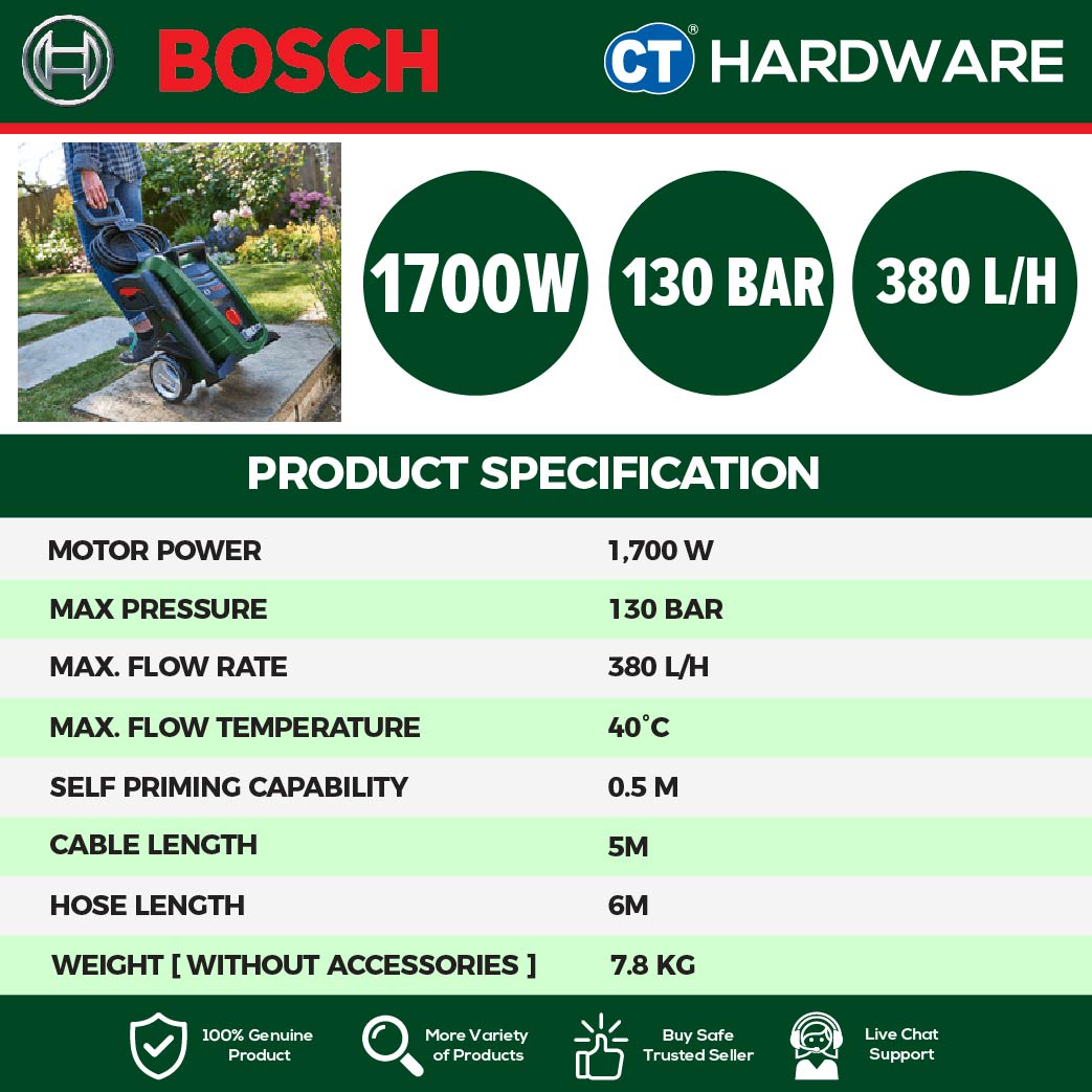 Bosch UNIVERSAL AQUATAK130 High Pressure Cleaner 1700W 130 Bar 7 l/min