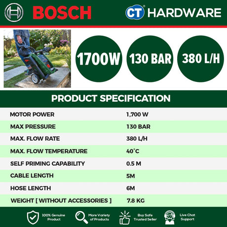 Bosch UNIVERSAL AQUATAK130 High Pressure Cleaner 1700W 130 Bar 7 l/min