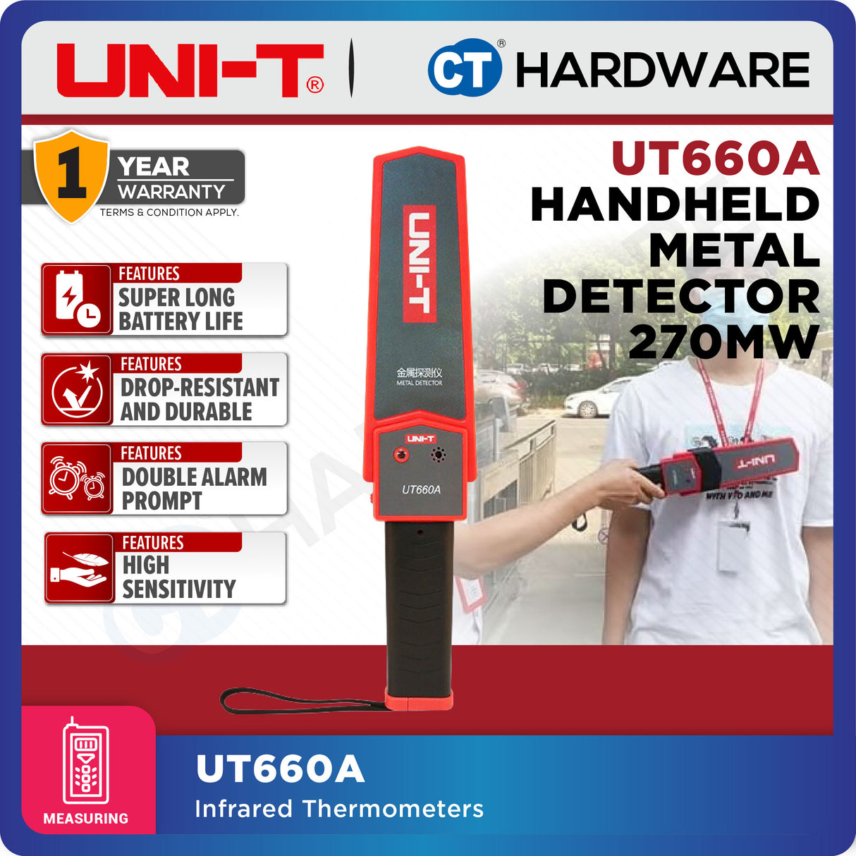 Uni-T UT660A Handheld Metal Detector 270mw