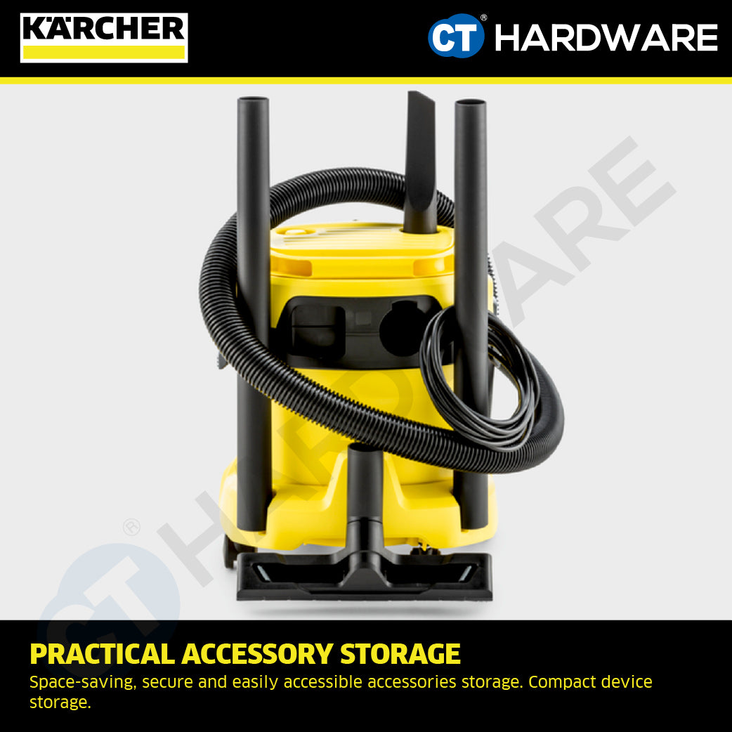 Karcher WD2PLUSV Wet & Dry Vacuum Cleaner 12L 1000W | 16280090 Multi-purpose Vacuum Cleaner High Suction Power Tech