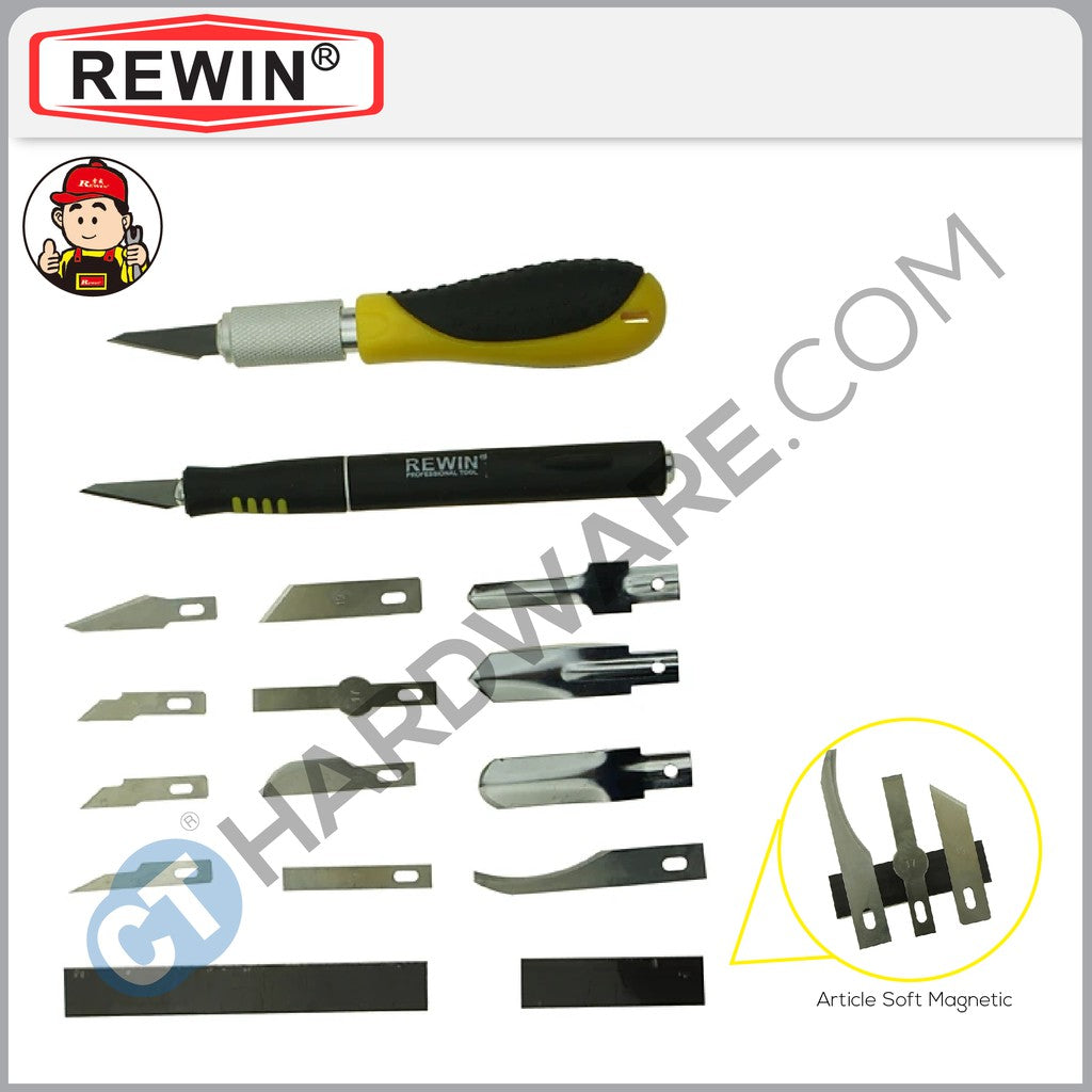 REWIN WD4014 HOBBY KNIFE SET 14PCS