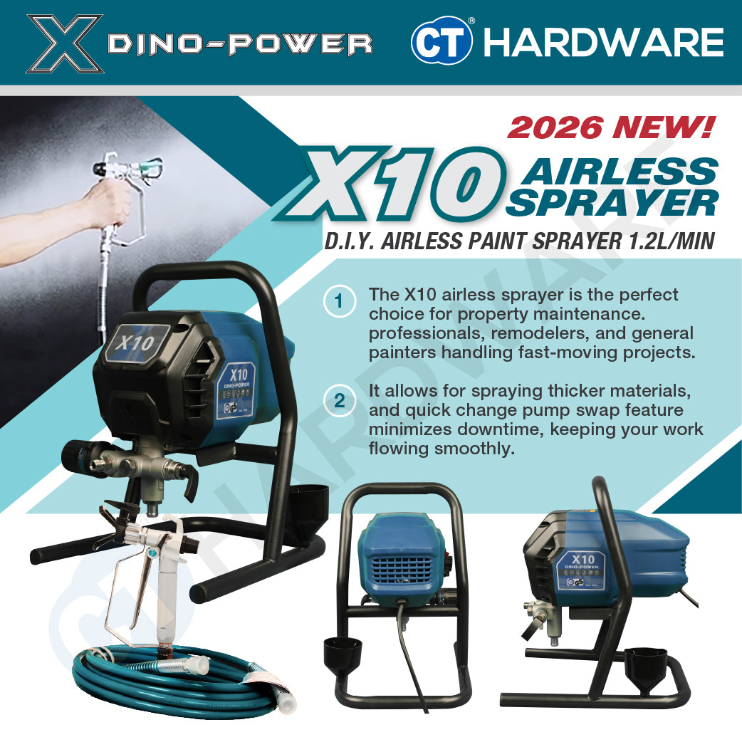 Dino-Power SP460, X10 Airless Paint Sprayer Come With 6372S Spray Gun, RAC X517 Tip, Tip Guard