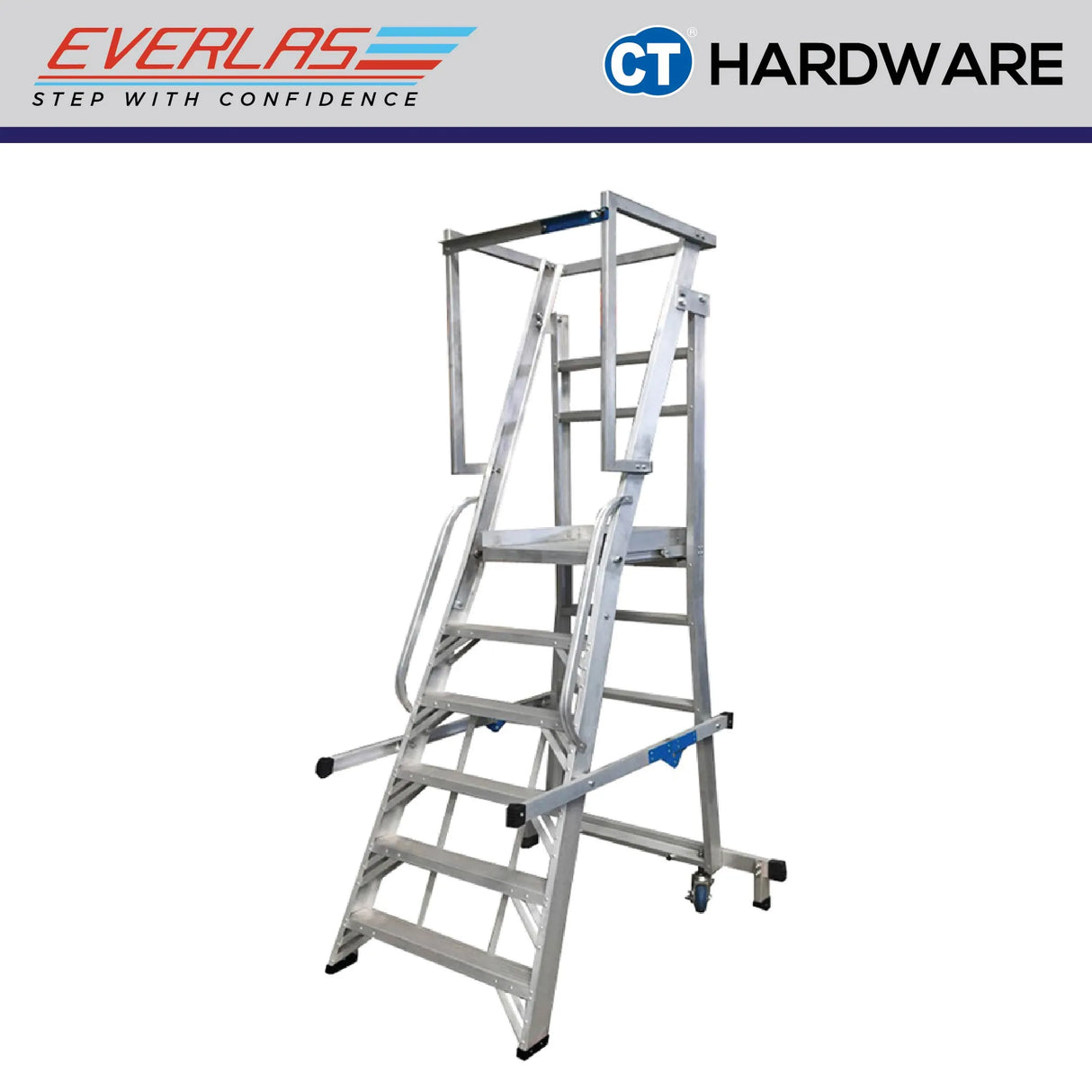 Everlas YFWS Series Heavy Duty Foldable Warehouse Step Ladder 150kg SIRIM