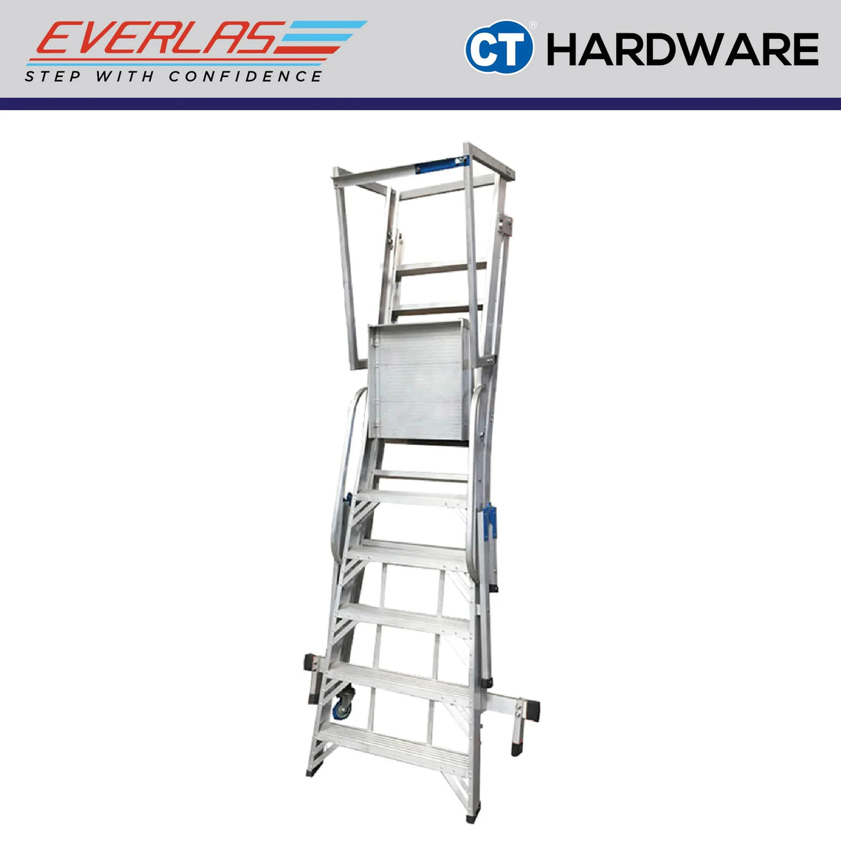 Everlas YFWS Series Heavy Duty Foldable Warehouse Step Ladder 150kg SIRIM