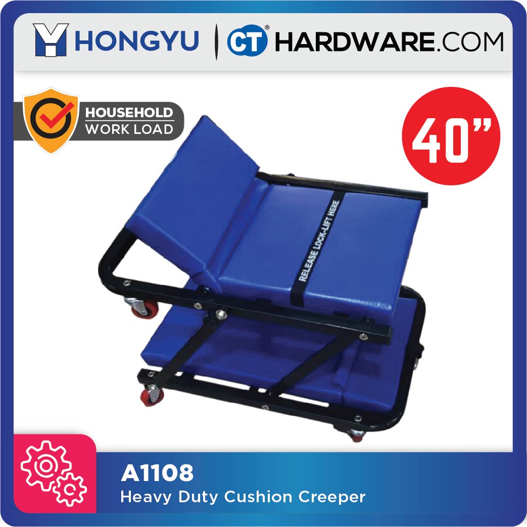 Hong Yu A1108 HEAVY DUTY CUSHION CREEPER 40" WITH 6 WHEELS ( BLUE COLOUR ) FOLDABLE - TYPE 190A160