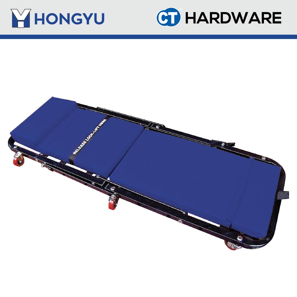 Hong Yu A1108 HEAVY DUTY CUSHION CREEPER 40" WITH 6 WHEELS ( BLUE COLOUR ) FOLDABLE - TYPE 190A160