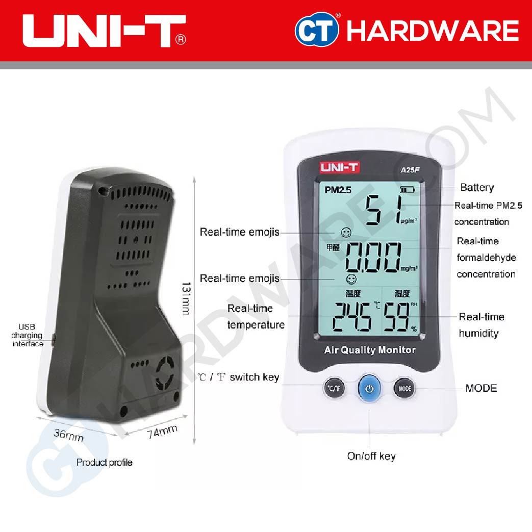 UNI-T A25F AIR QUALITY MONITOR
