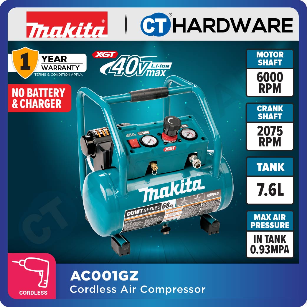 Makita AC001GZ XGT 40Vmax Cordless Brushless Air Compressor 0.93MPa (Body Only)