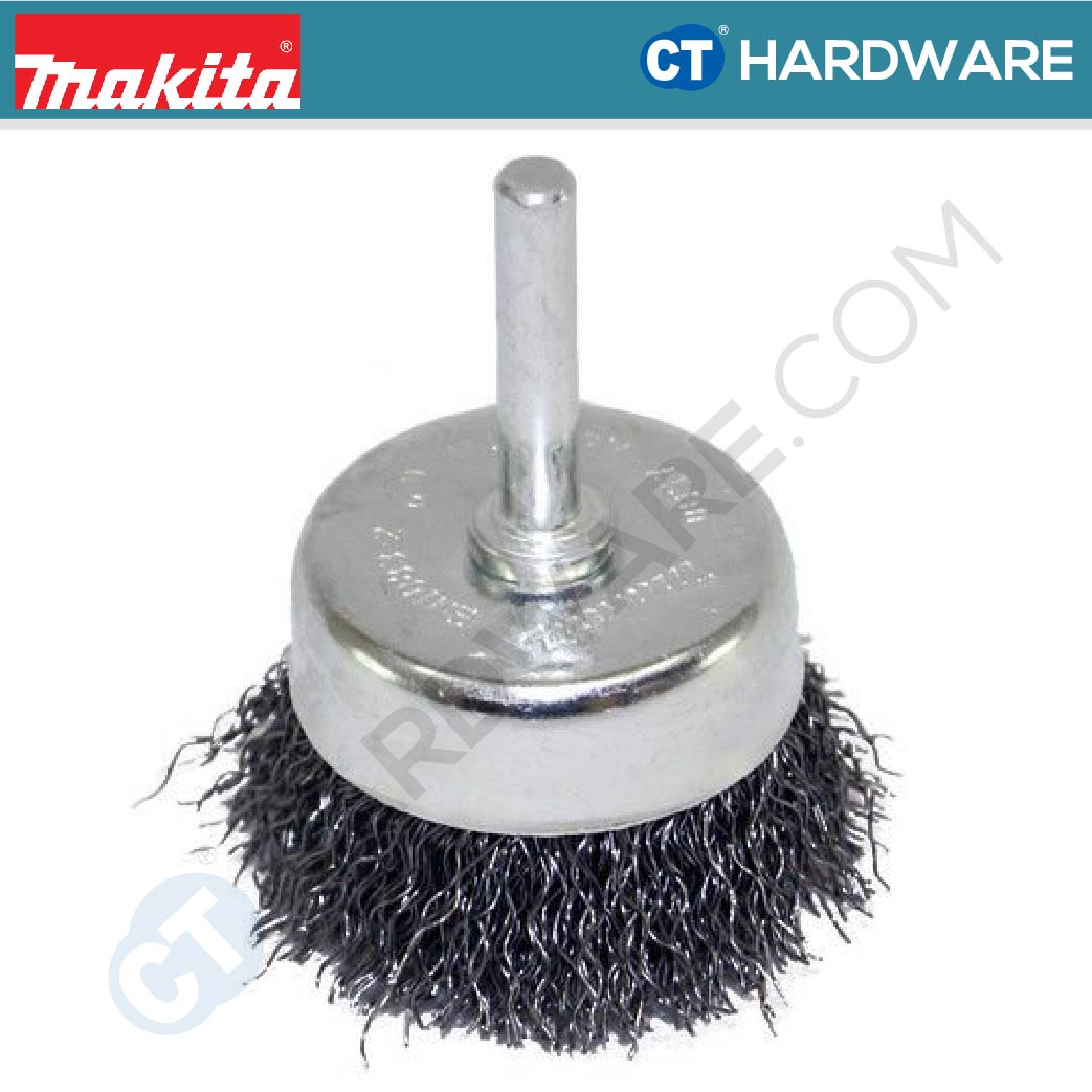 Makita D-39920 Wire Cup Brush For Drill/ Cup/ Crimped 0.3mm X 63mm Dia X 6mm Shaft