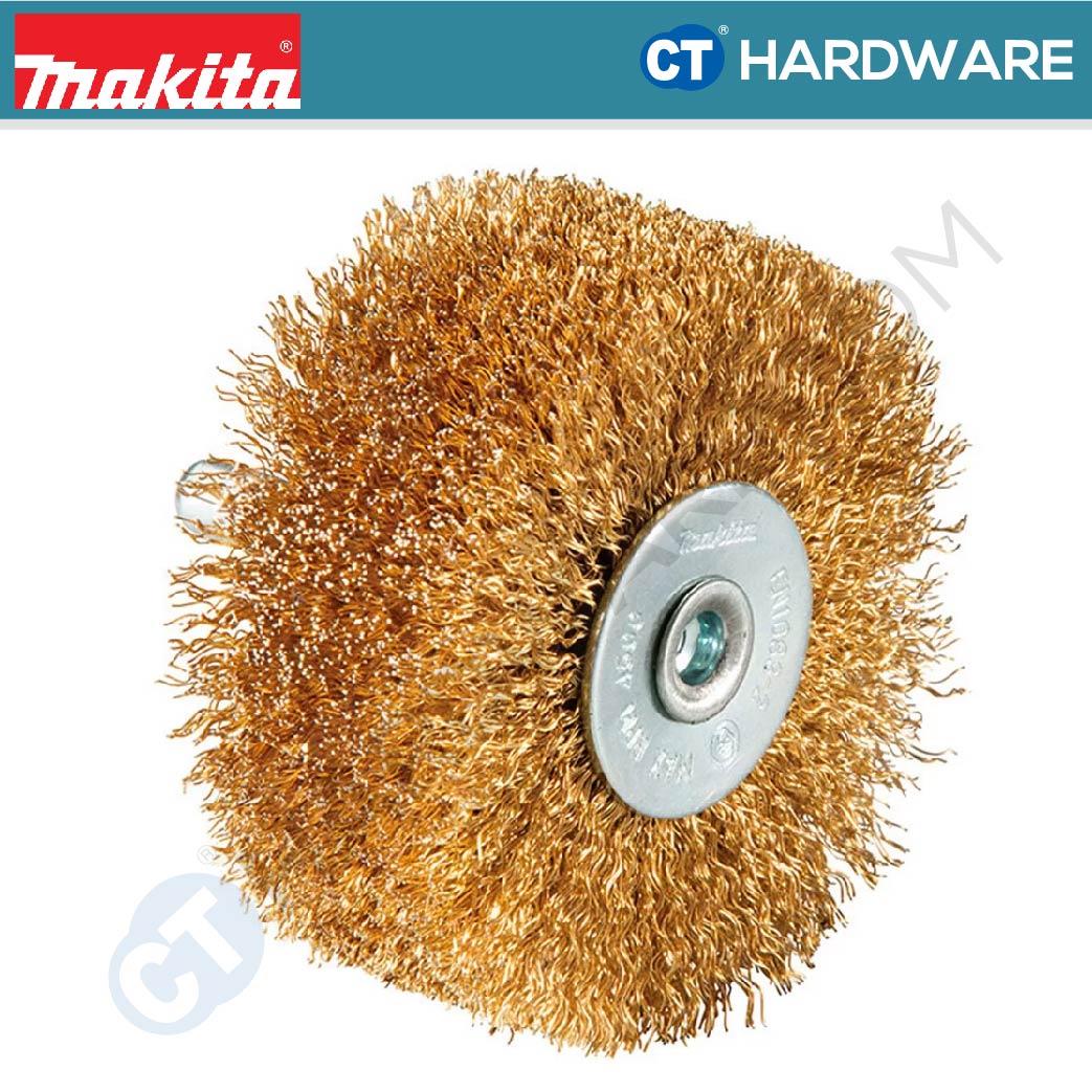 Makita D-67608 Wire Brush For Drill/ Wheel/ Crimped 0.25mm X 80mm Dia X 8mm Shaft