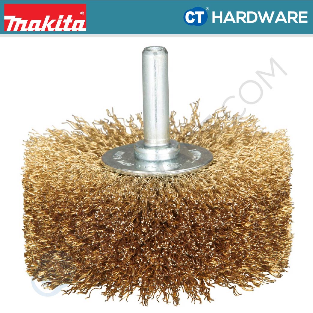 Makita D-67608 Wire Brush For Drill/ Wheel/ Crimped 0.25mm X 80mm Dia X 8mm Shaft