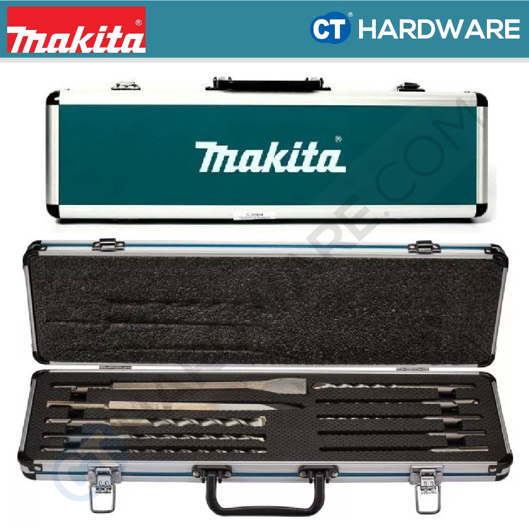 Makita D-70904 TCT Drill Bit & Chisel For SDS-Plus Hammers Assortment In Aluminum Case (10pcs Pack)