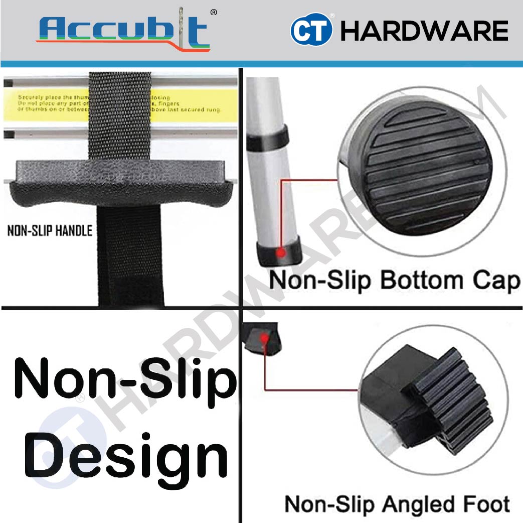 ACCUBIT MFTLC214 ALUMINIUM DOUBLE SIDED TELESCOPIC LADDER 15FT WEIGHT 16KG