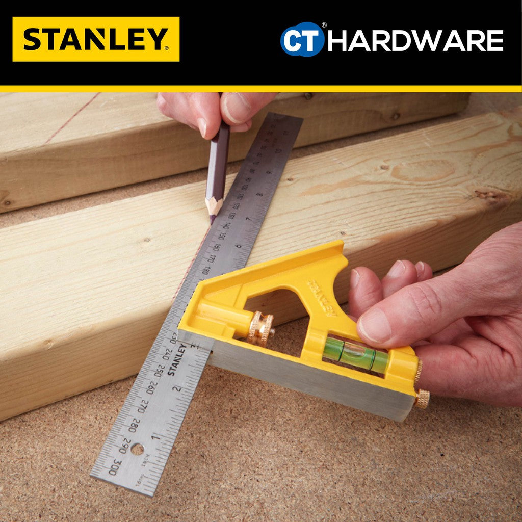 STANLEY 46-028 DIECAST COMBINATION SQUARE 12" M/E BL 46028