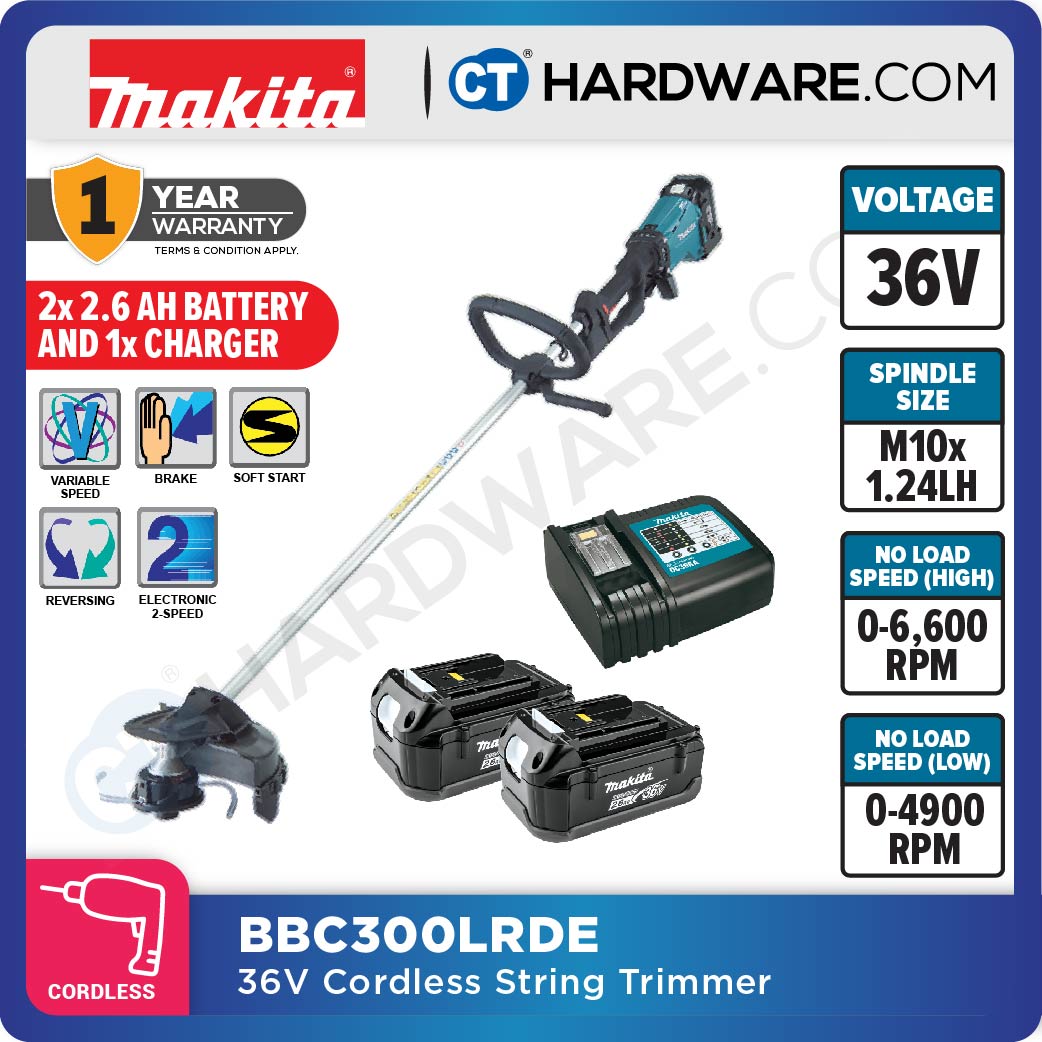 Makita BBC300LRDE Cordless String Trimmer 36V with Battery & Charger
