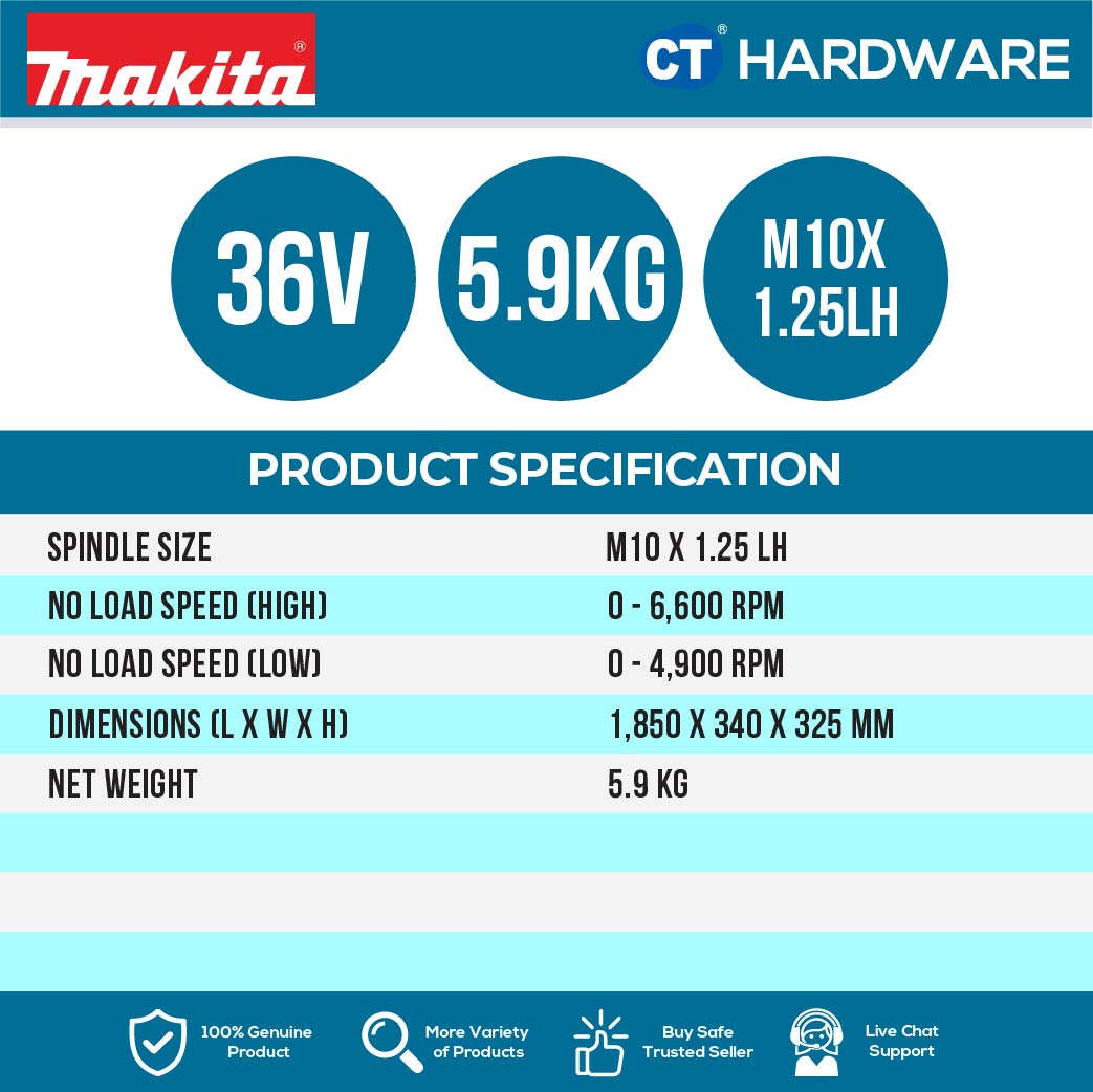 Makita BBC300LRDE Cordless String Trimmer 36V with Battery & Charger