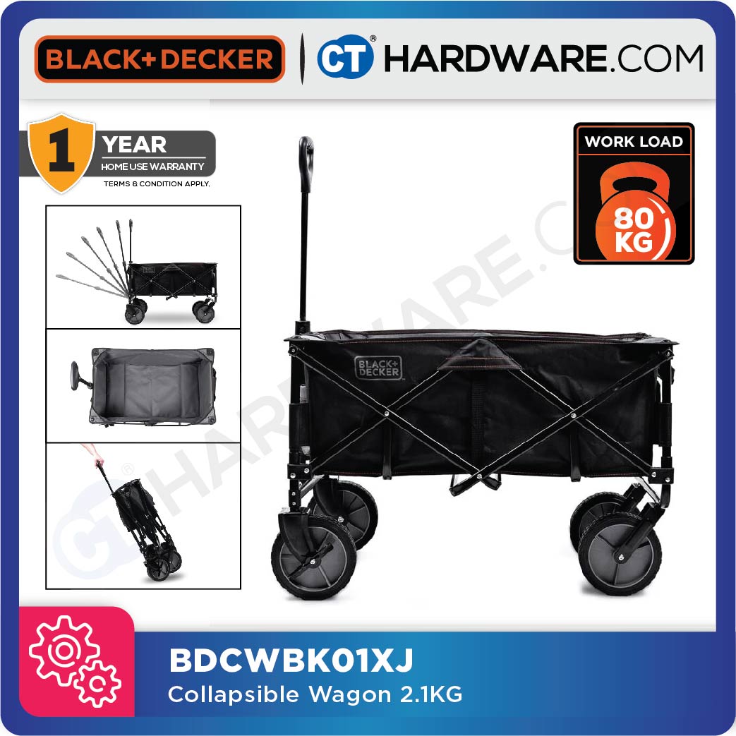 BLACK+DECKER BDCWBK01-XJ Collapsible Outdoor Utility Wagon 75L 80kg Load (Material Q235 Steel)
