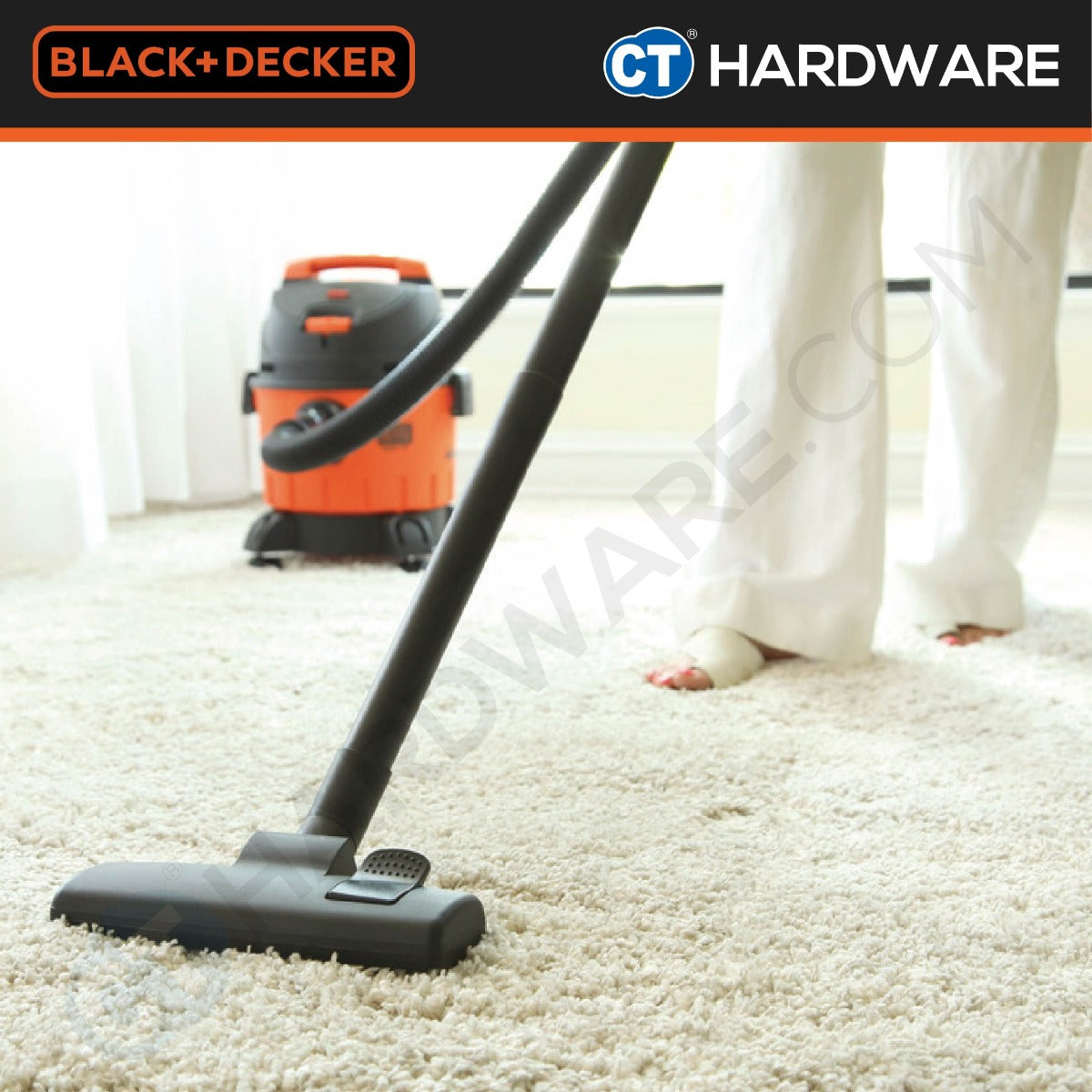 BLACK+DECKER BDWD10 Wet & Dry Vacuum Cleaner 10L 1200W