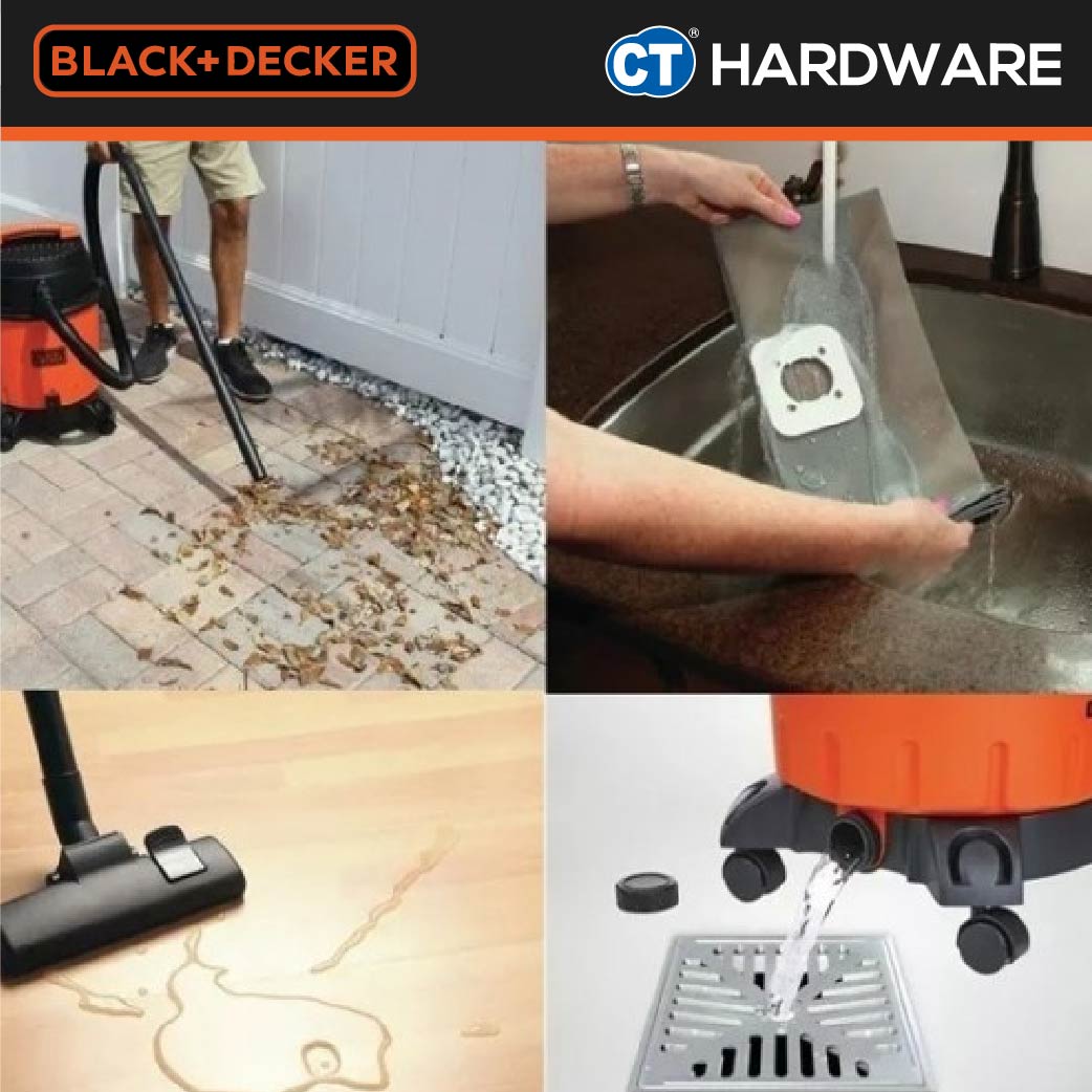 BLACK+DECKER BDWD15 Wet & Dry Vacuum Cleaner 15L 1400W 190MBar Suction