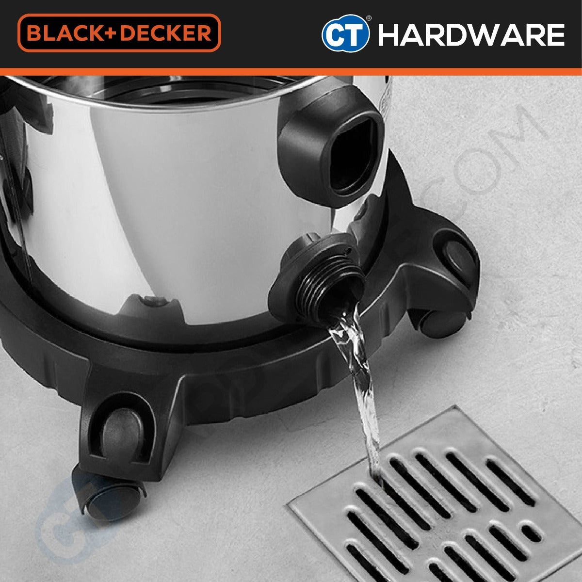 BLACK+DECKER BDWDS20 Multi-Function Wet & Dry Vacuum Cleaner 20L 1600W (S/Steel)