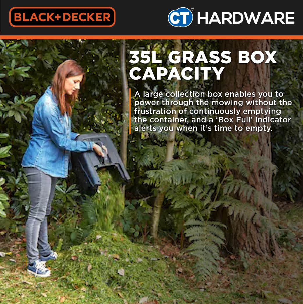 BLACK+DECKER BEMW451BH-B1 Electric Lawn Mower 1200W 32cm 35l With Ergonomic Bike Handle