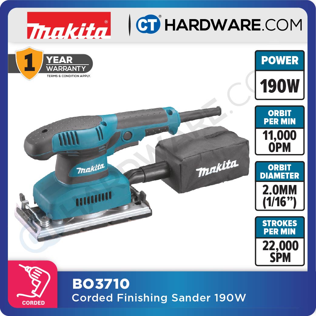 Makita BO3710 Finishing Sander 190W 93mm x 185mm