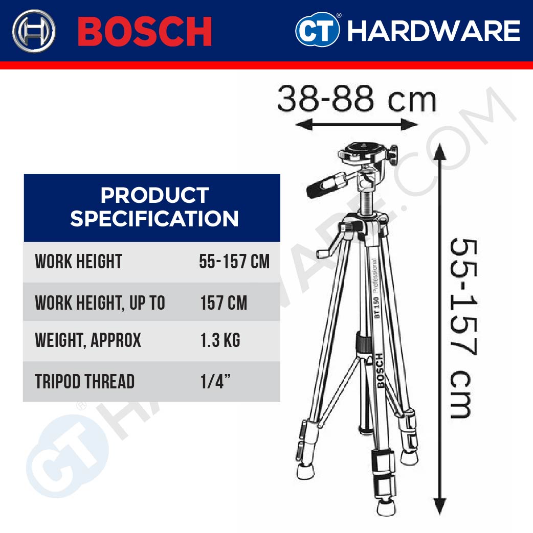 Bosch PRO 0601096C80 BT 150 5/8" Building Tripod