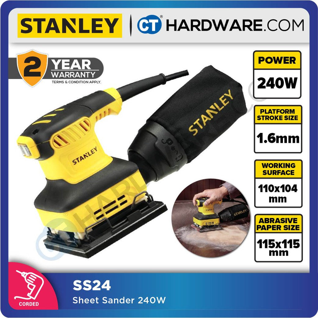 Stanley SS24 1/4 Sheet Sander 240W 110x104mm