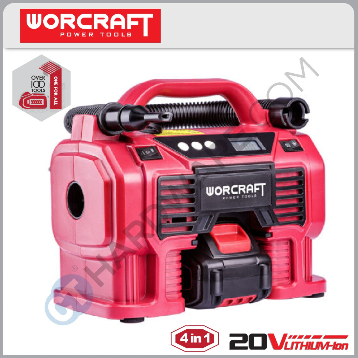 Worcraft CAC-S20LiA 20V Cordless Multi Air Pump 11 Bar 160PSI