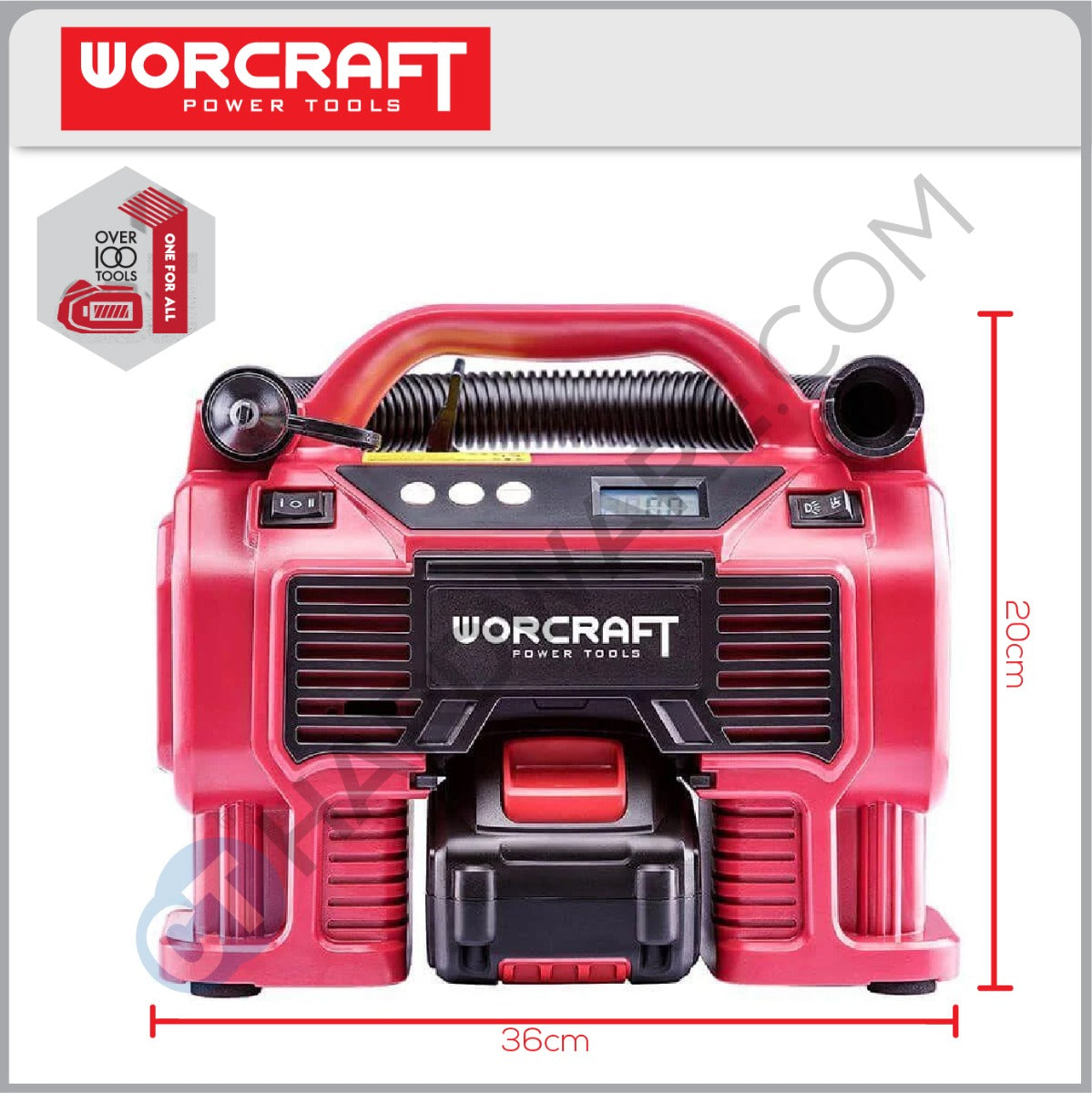 Worcraft CAC-S20LiA 20V Cordless Multi Air Pump 11 Bar 160PSI
