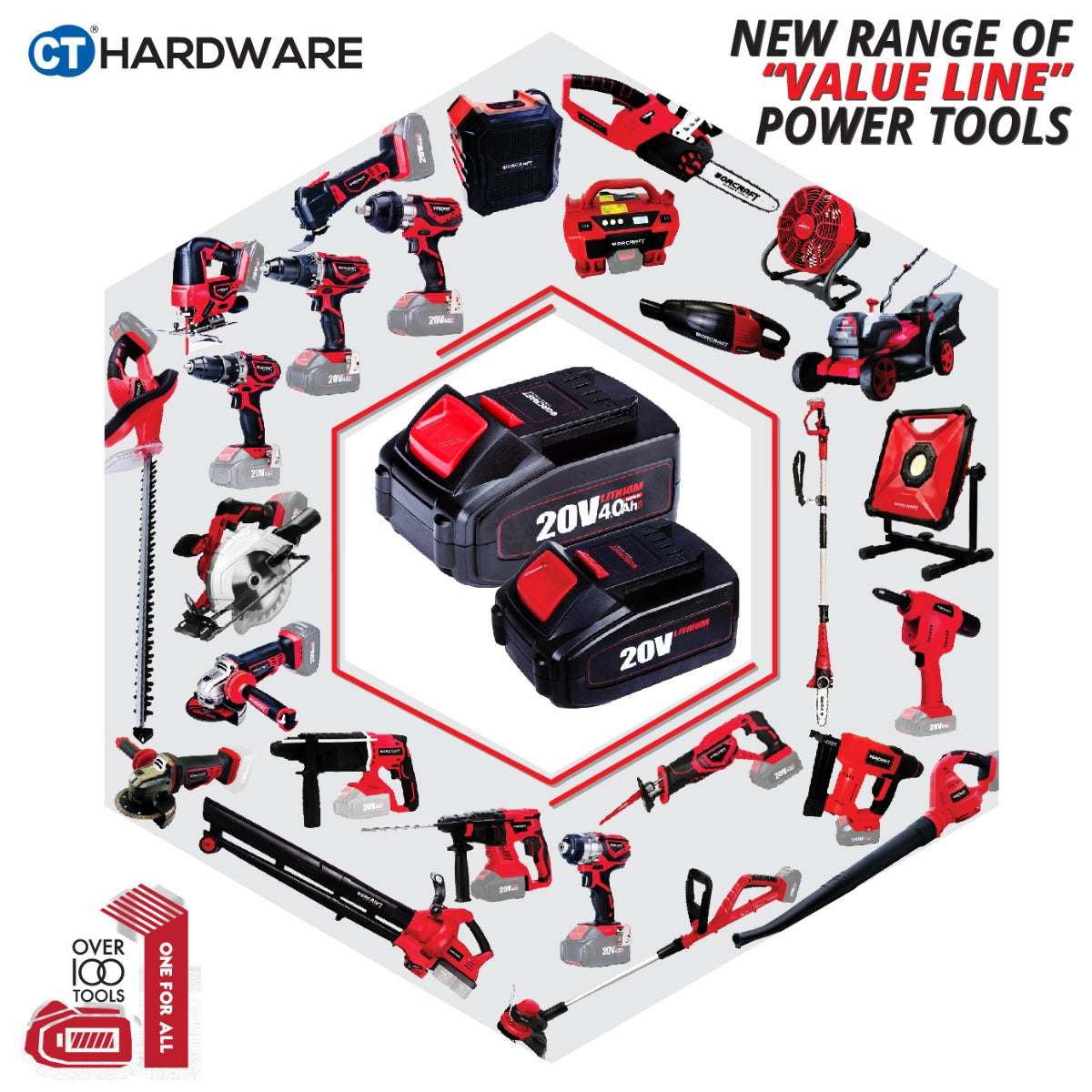 Worcraft CAC-S20LiA 20V Cordless Multi Air Pump 11 Bar 160PSI