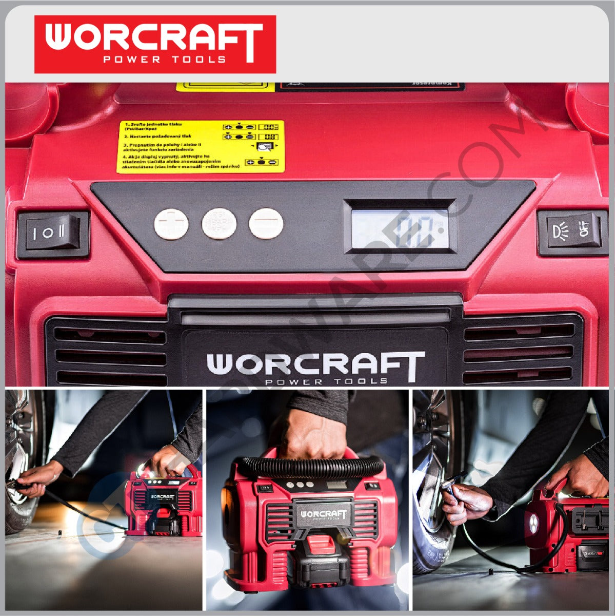 Worcraft CAC-S20LiA 20V Cordless Multi Air Pump 11 Bar 160PSI