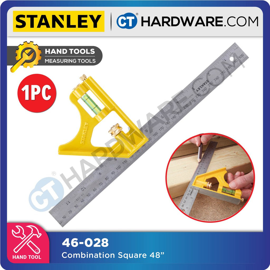 STANLEY 46-028 DIECAST COMBINATION SQUARE 12" M/E BL 46028