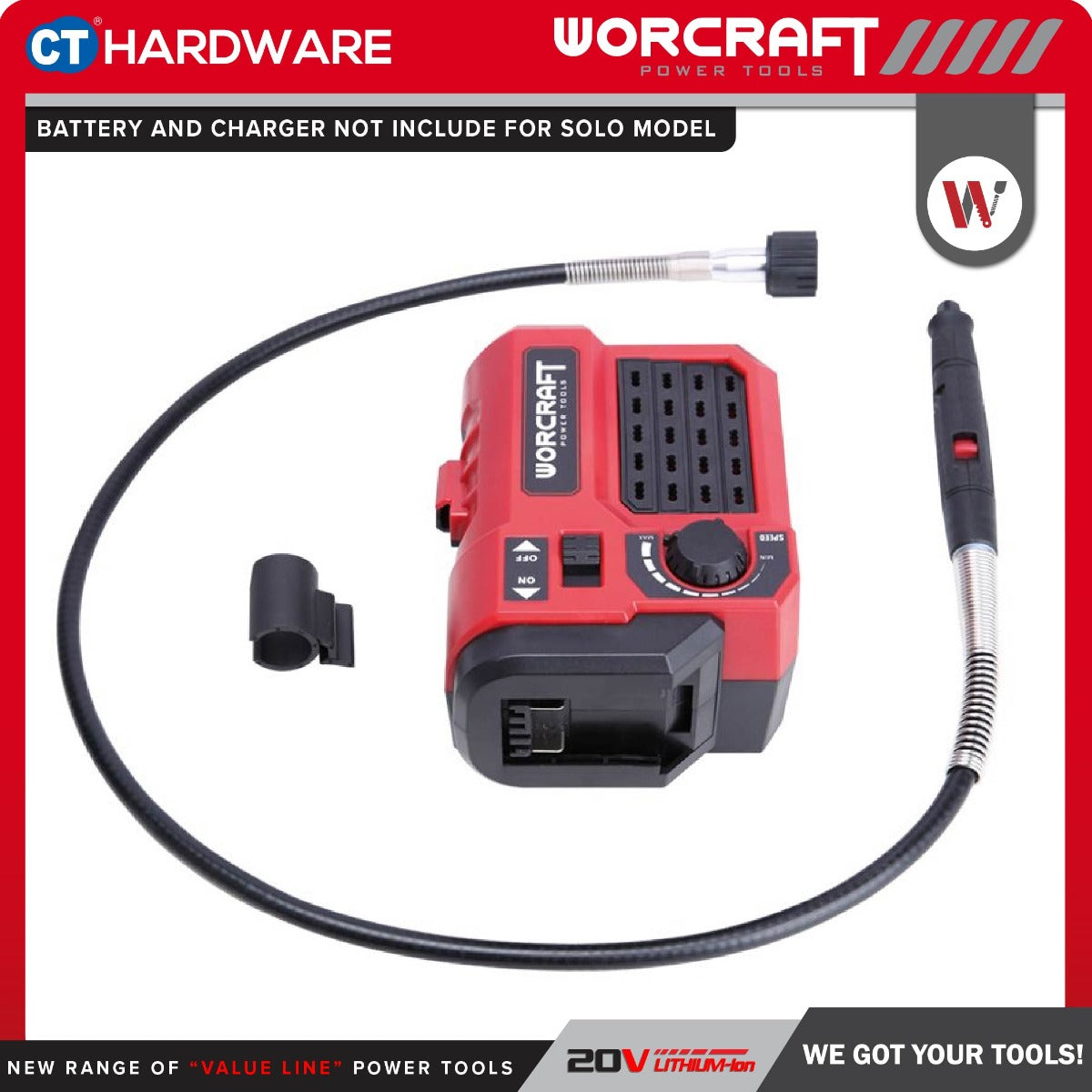 Worcraft CEMG-S20Li 20V Cordless Engraver Mini Grinder 33000RPM with 40pcs Accessories