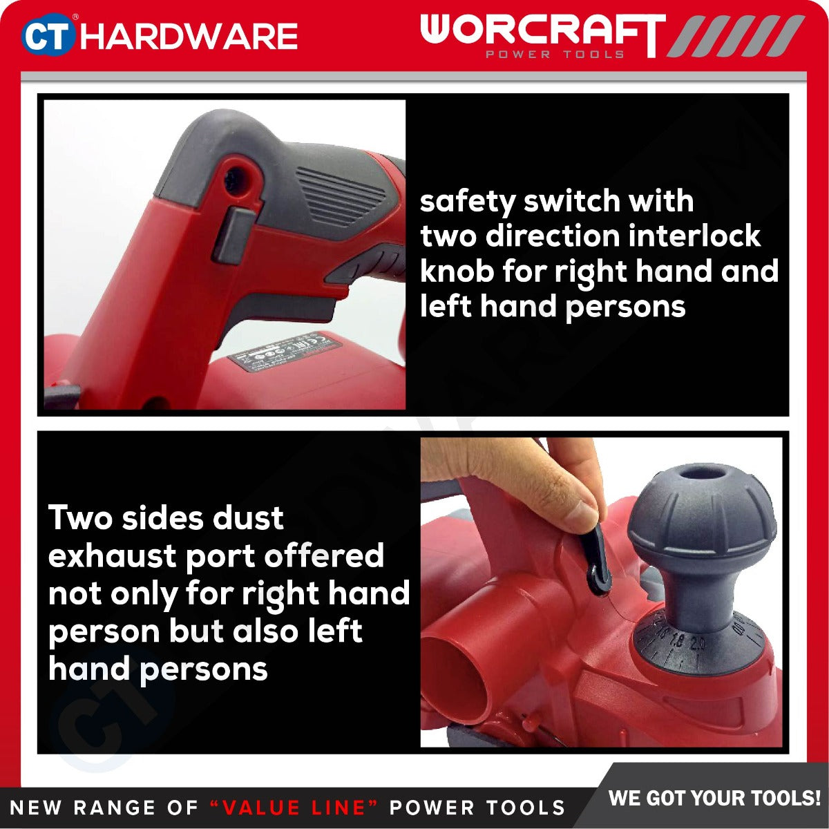 Worcraft CEP-S20LiB 20V Cordless Brushless Planer 82 x 2mm 15000RPM