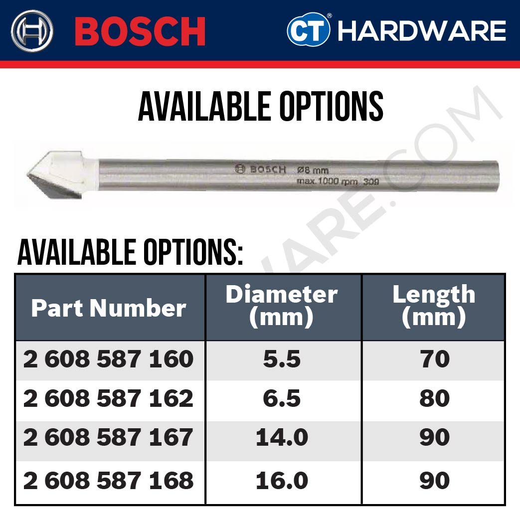 BOSCH SOFT CERAMIC EXPERT DRILL BIT ( CYL-9 CERAMIC ) SIZE 5.5 MM | 6.5 MM | 14.0 MM | 16.0 MM - 1PC
