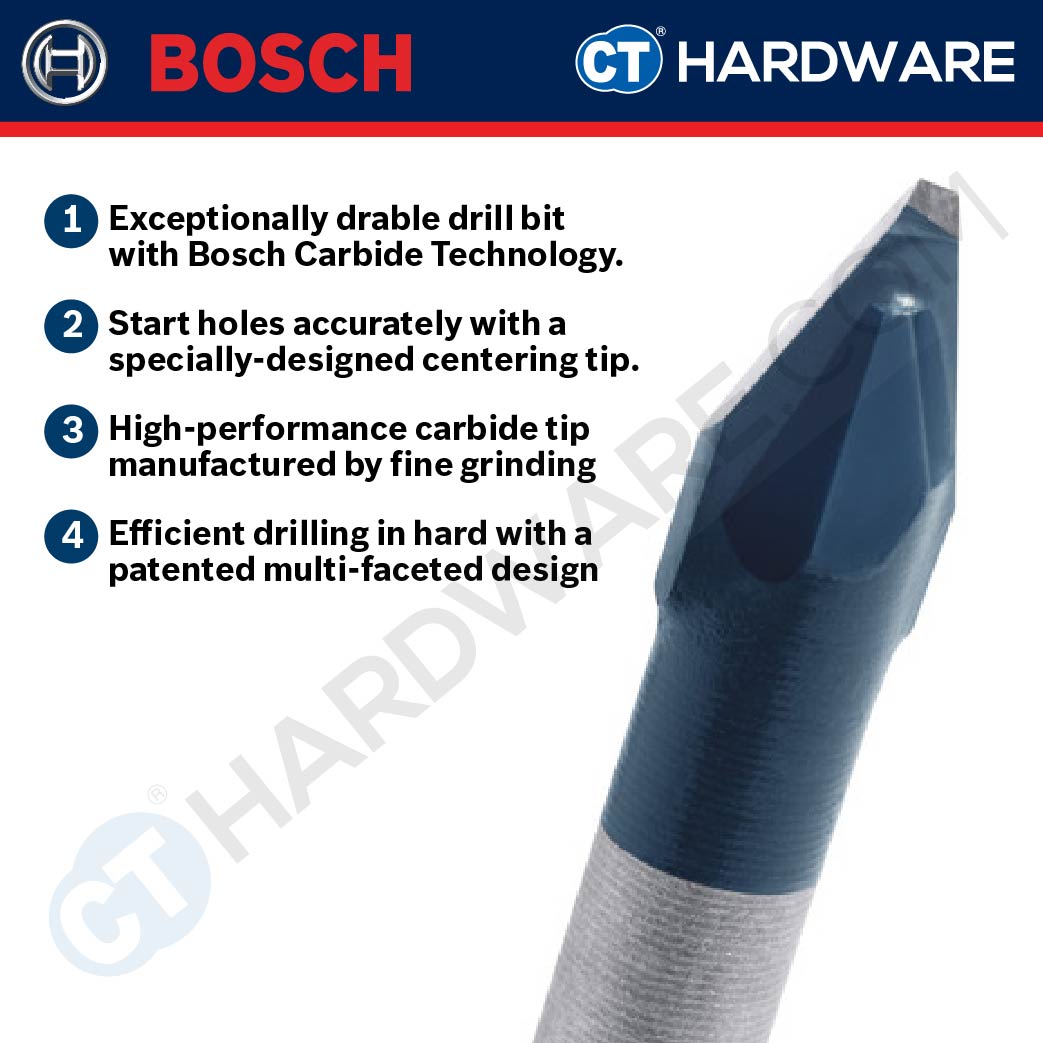BOSCH HEX-9 HARD CERAMIC TILE DRILL BIT SIZE 3 MM - 12 MM | UNIVERSAL BRAND FIT | LONG LIFE - 1PC