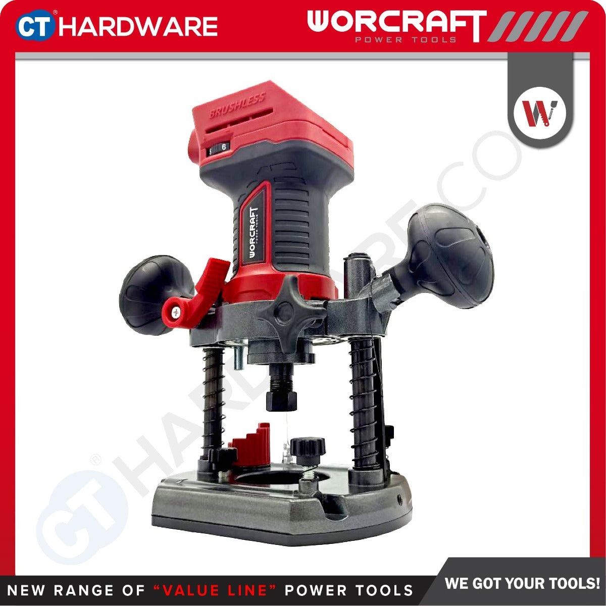 Worcraft CER-S20LiB 20V Cordless Brushless Router Trimmer 6/8mm 26000RPM