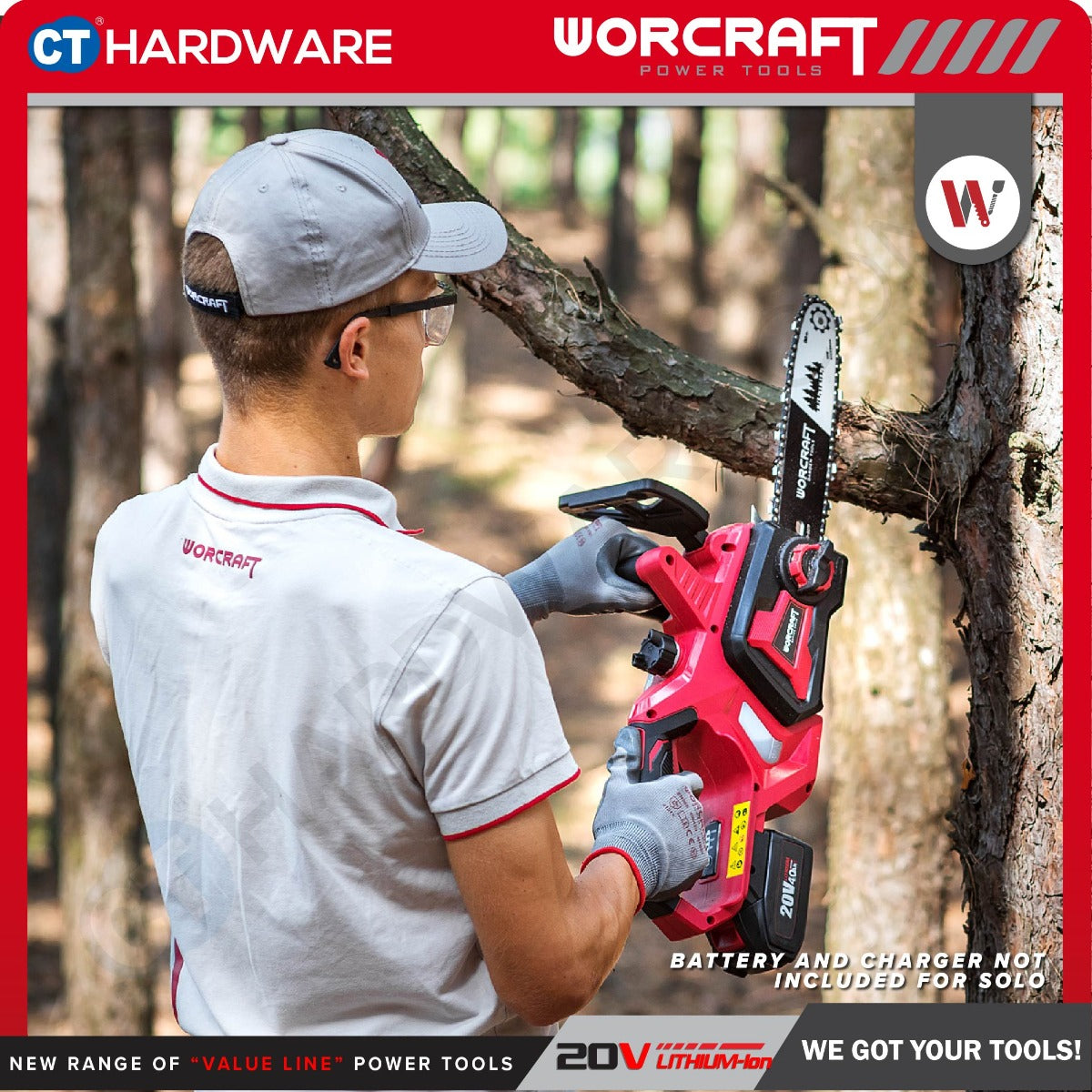 Worcraft CGC-S20LiA 20V Cordless Chain Saw 10" 5.6m/s