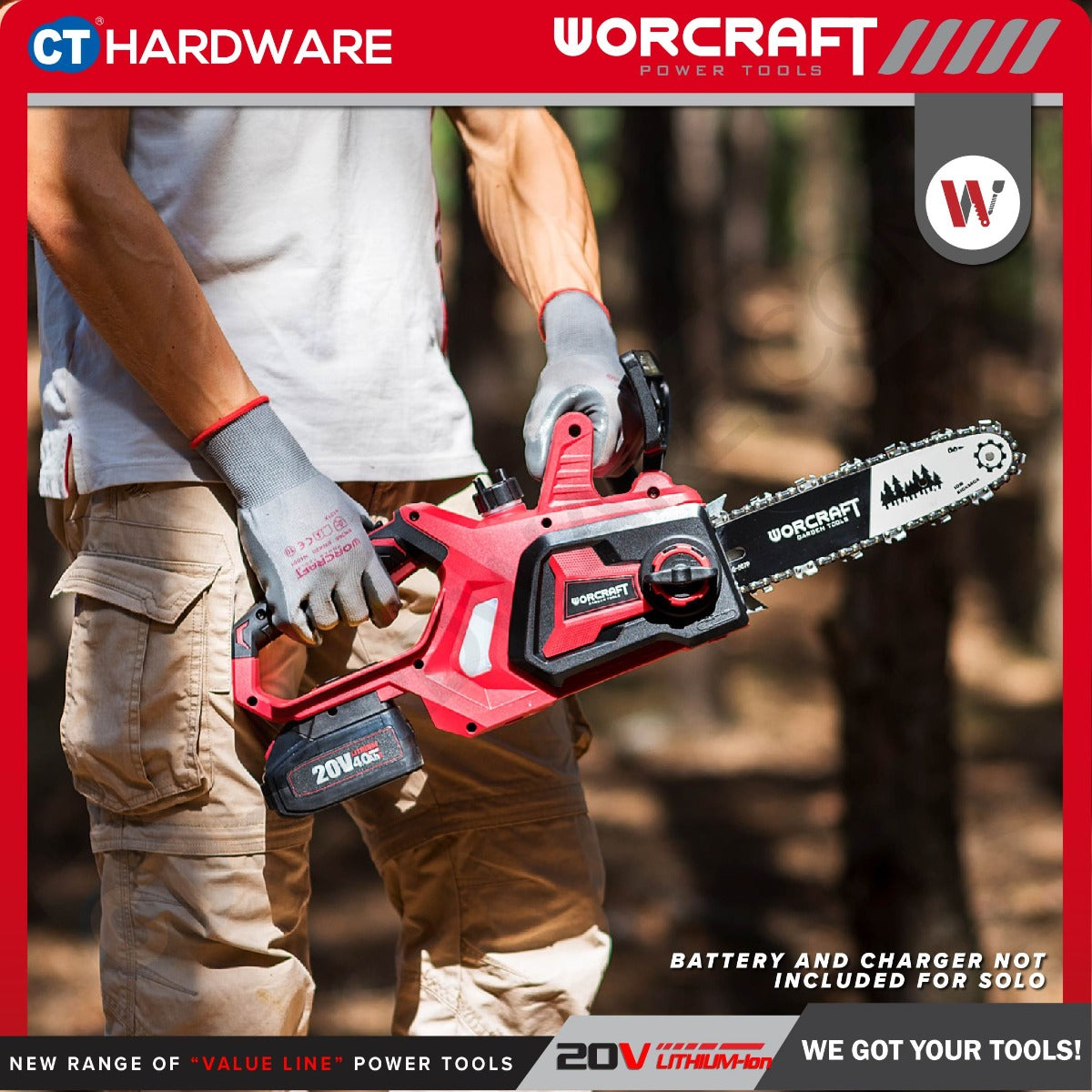 Worcraft CGC-S20LiA 20V Cordless Chain Saw 10" 5.6m/s
